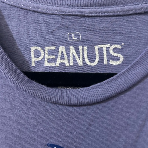 Peanuts Athletic Department Detroit Baseball Lavender Unisex Short Sleeve Tee L - Picture 2 of 3